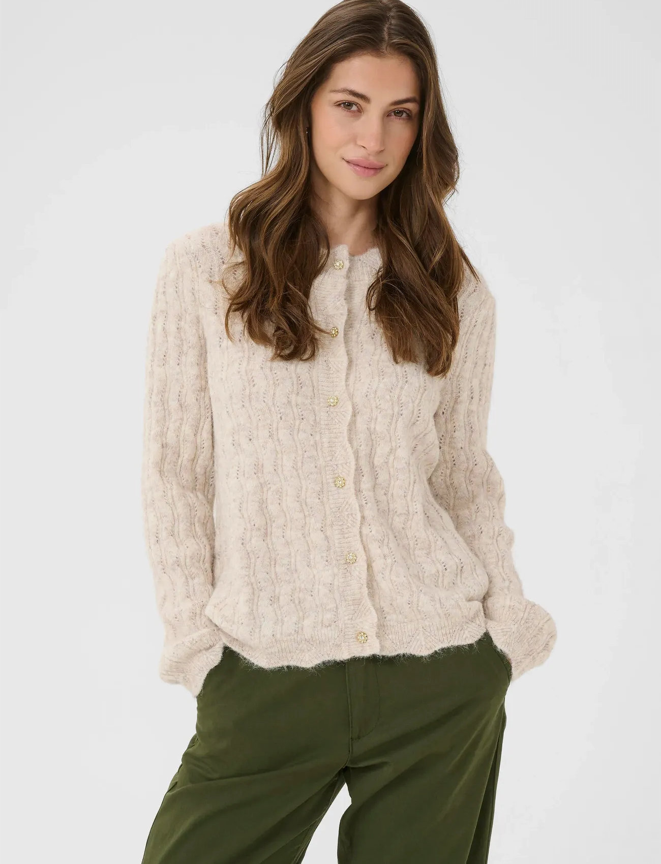 Cream Crjunah Cardigan, XS, Cream, Strik > Cardigans, Dame