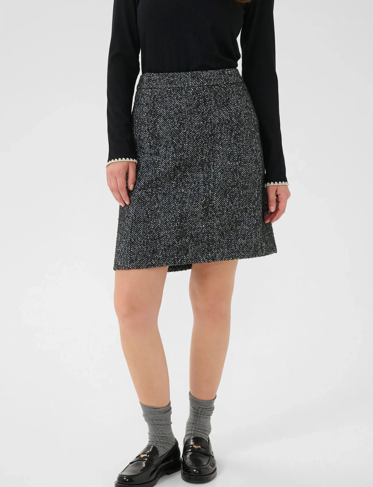 Cream Crolina Skirt, 36, Grey, Nederdele > Korte Nederdele, Dame
