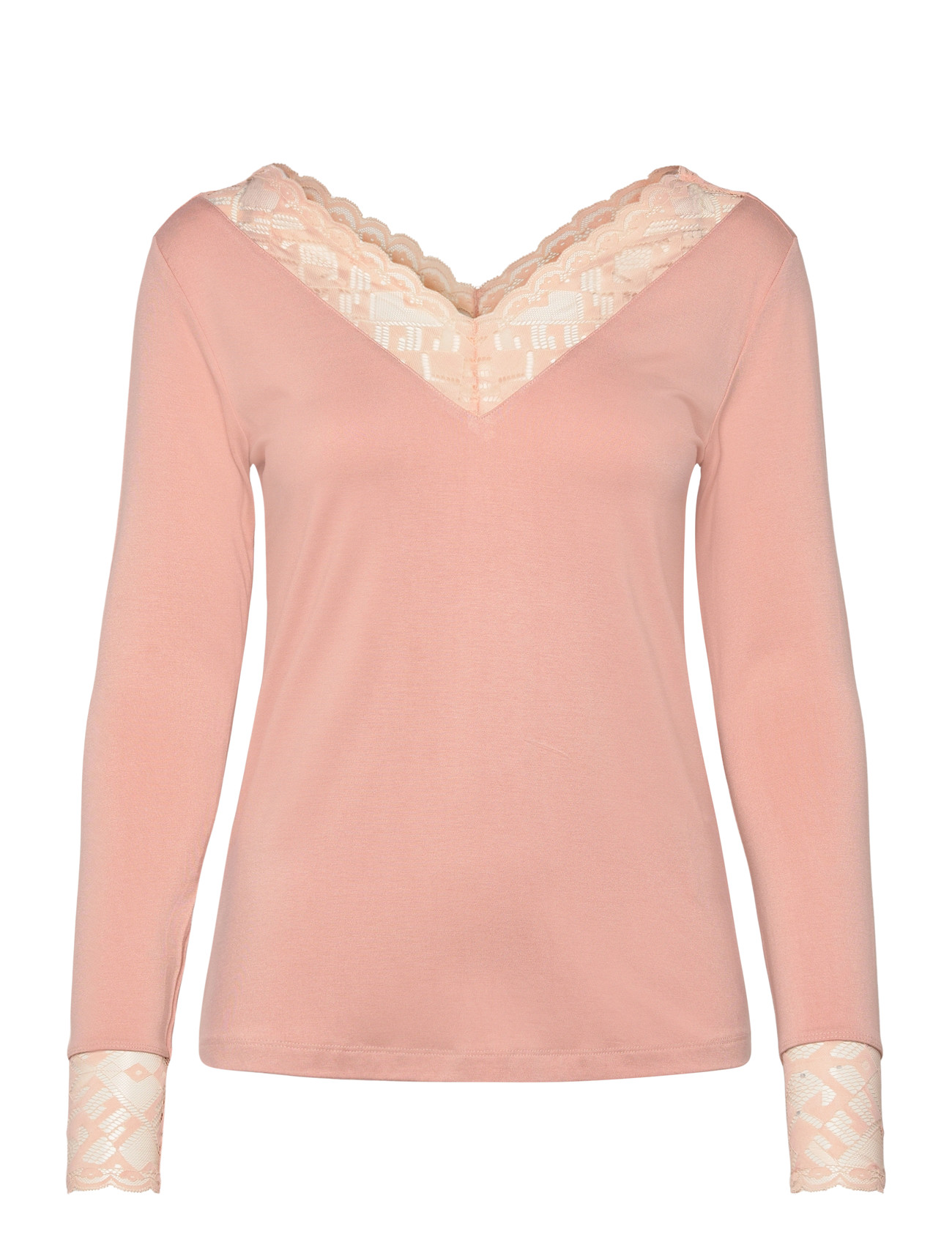 Cream Crtrulla Ls Lace T-Shirt, XXL, Pink, T-Shirts & Toppe > Langærmede, Dame