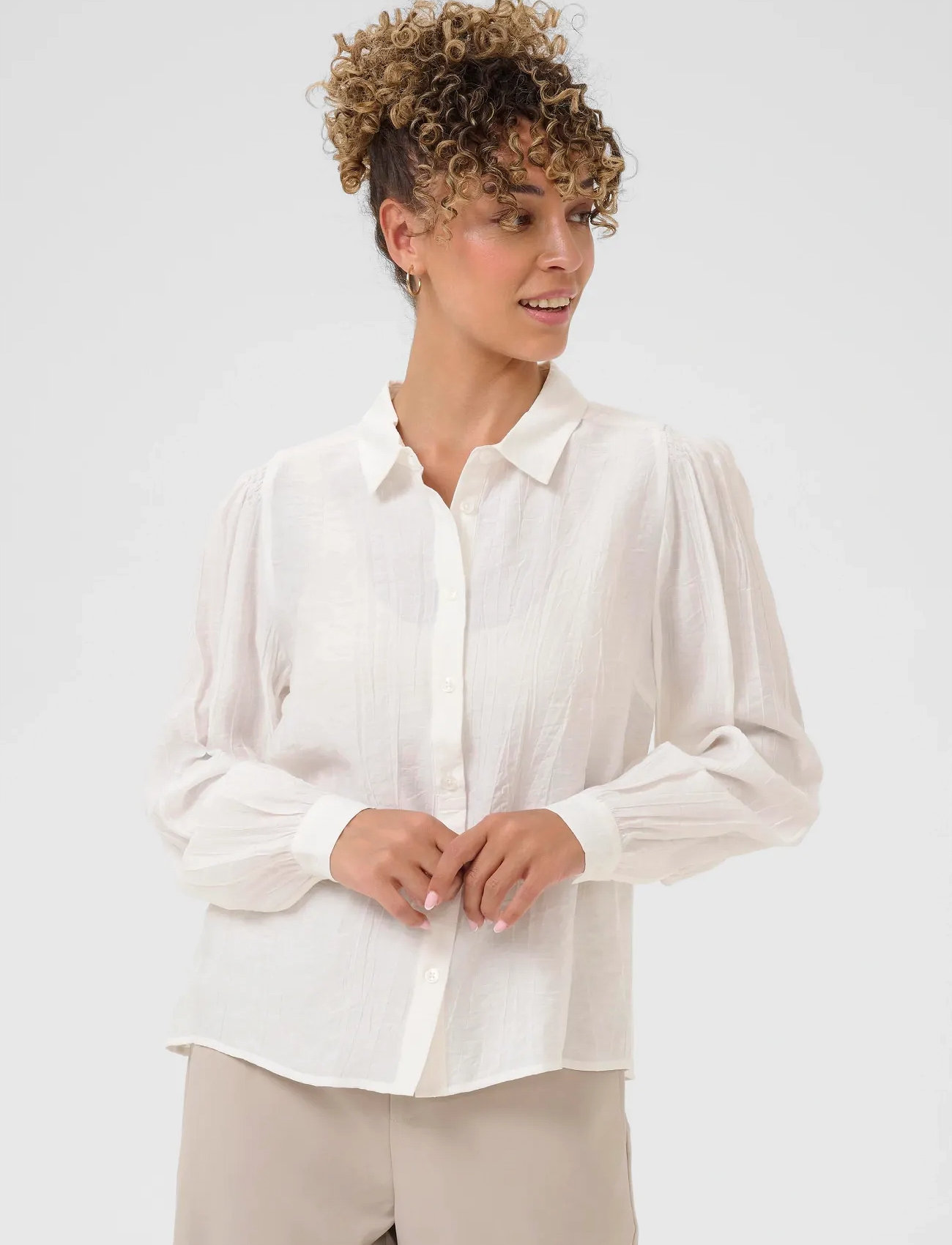 Cream Crtina Shirt, 42, White, Shirts - Long-sleeved, Dame