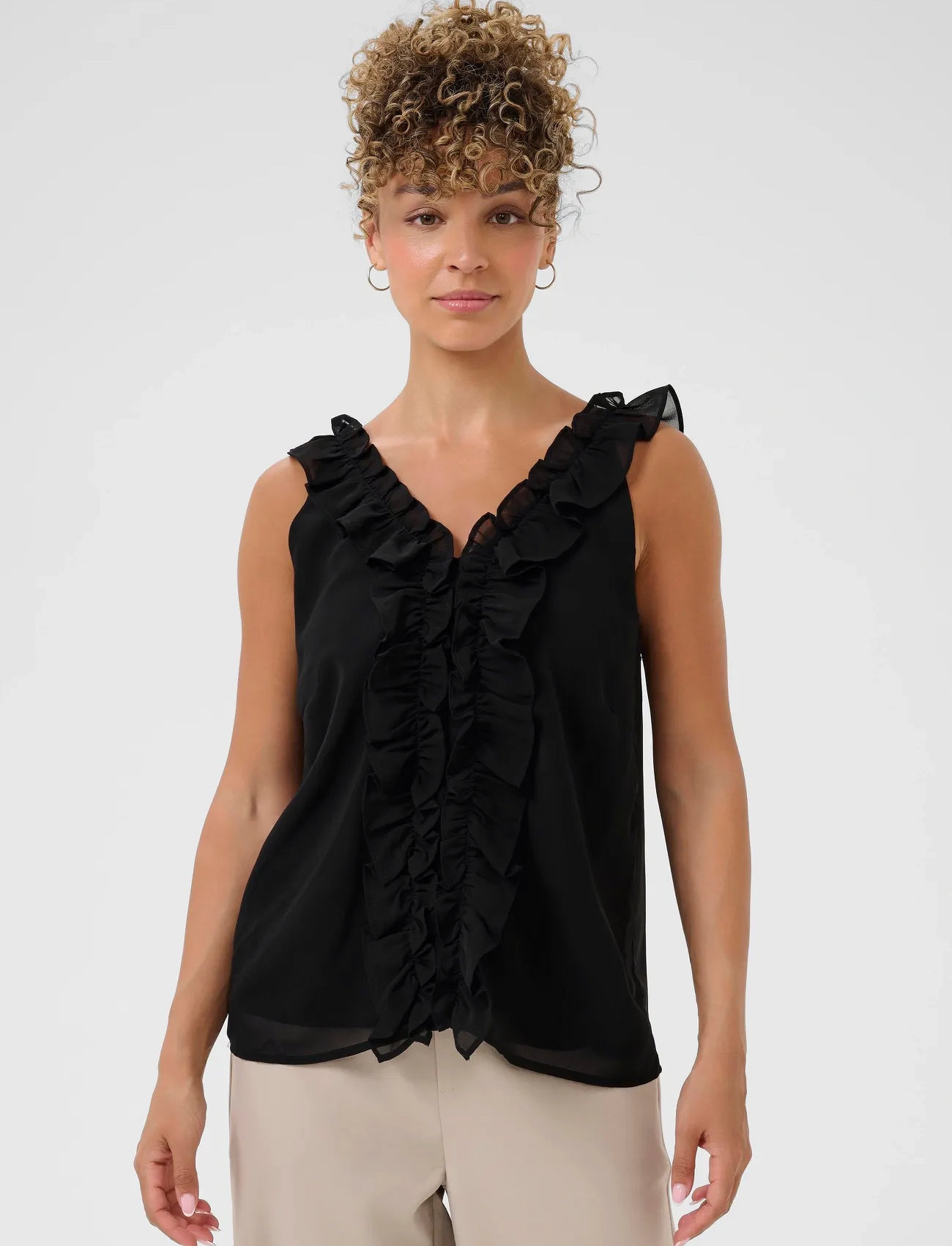 Cream Crtima Top, 36, Black, Bluser > Uden Ærmer, Dame