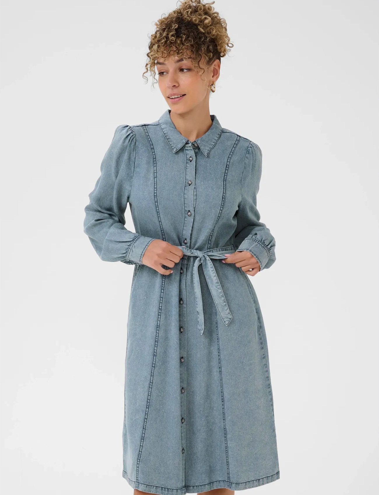 Cream Crellie Denim Dress, 38, Blue, Kjoler > Knælange Og Midi, Dame