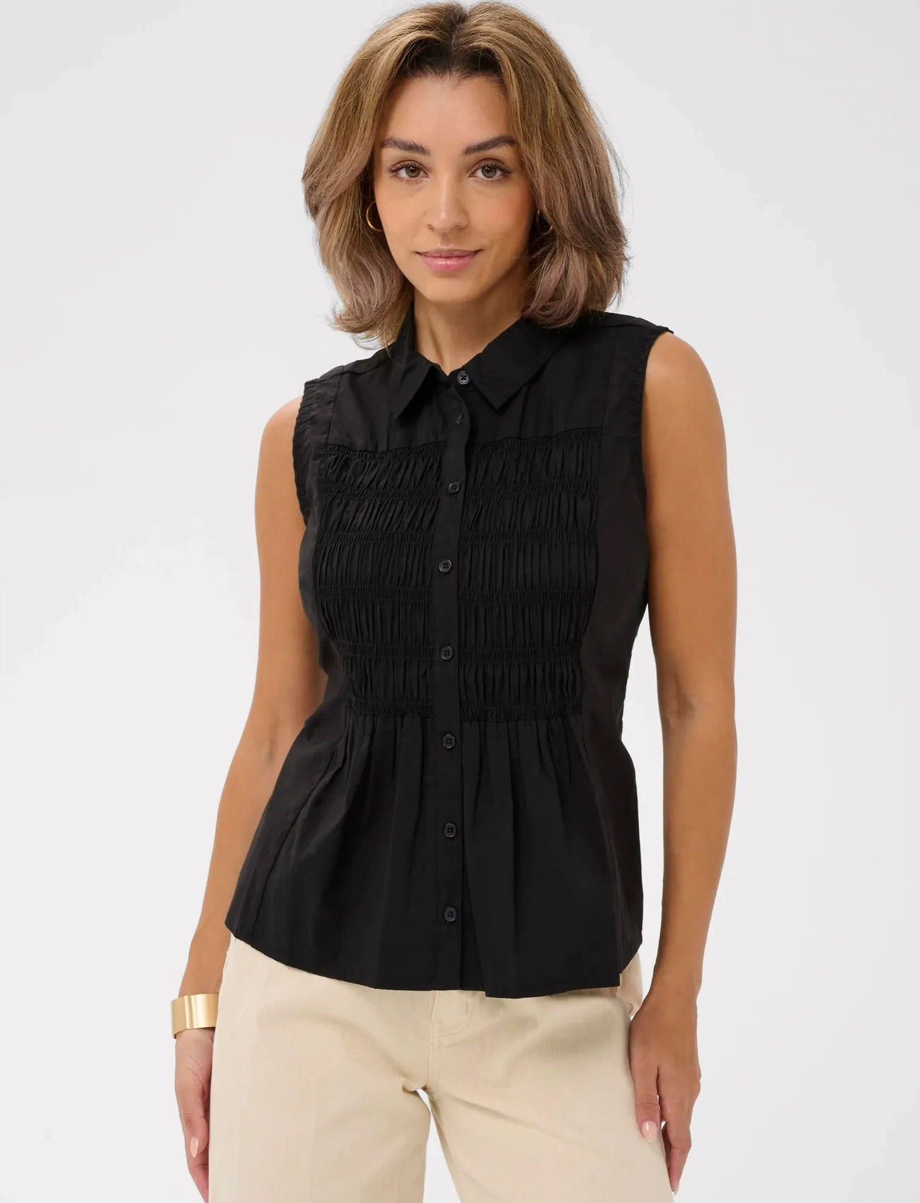Cream Crsilje Blouse, 46, Black, Bluser > Uden Ærmer, Dame
