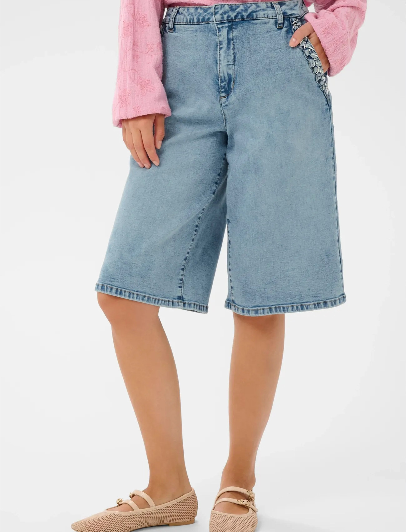 Cream Crvisti Bermuda Shorts, 42, Blue, Shorts > Bermudas, Dame