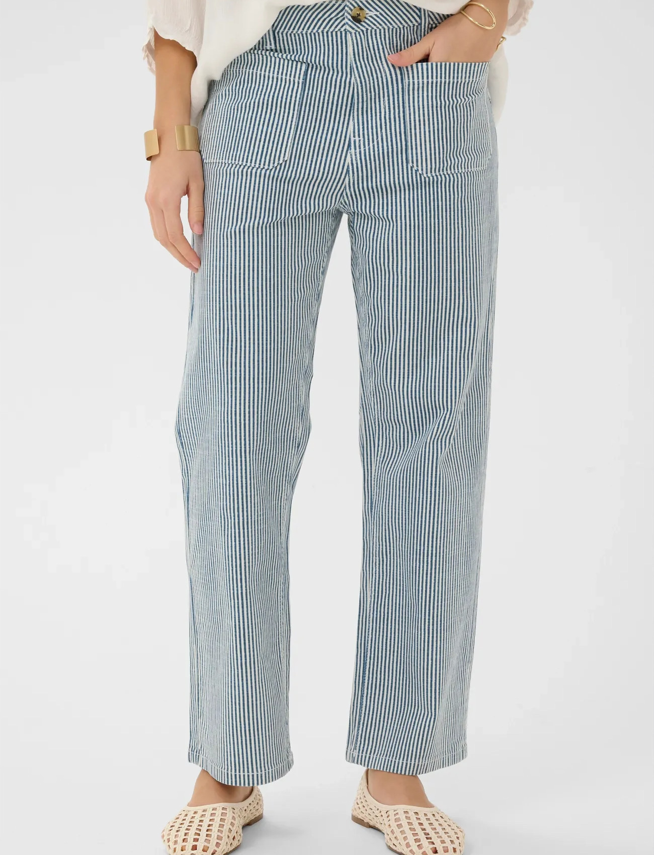 Cream Crberta 7/8 Twill - Audrey Fit, 46, Blue, Bukser > Lige Ben, Dame