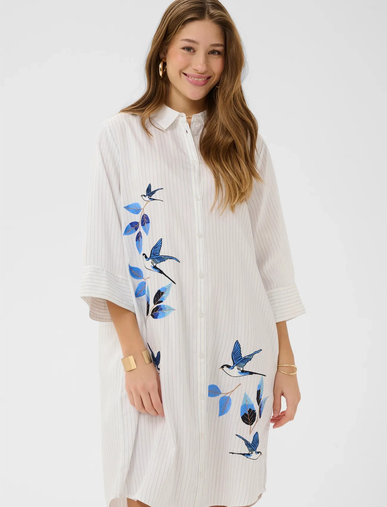 Cream Crsilje Shirt Dress, 46, White, Kjoler > Skjortekjoler, Dame