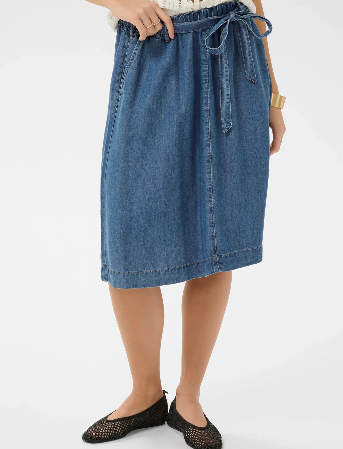 Cream Crmolly Skirt, 36, Blue, Nederdele > Knælange Og Midi Nederdele, Dame