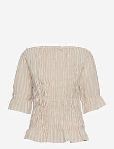 CRFilumia Blouse - short-sleeved blouses - sesame white melange