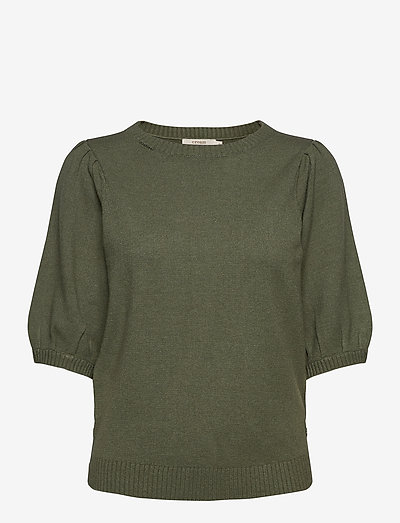 DelaCR Knit Blouse - swetry - oil green melange