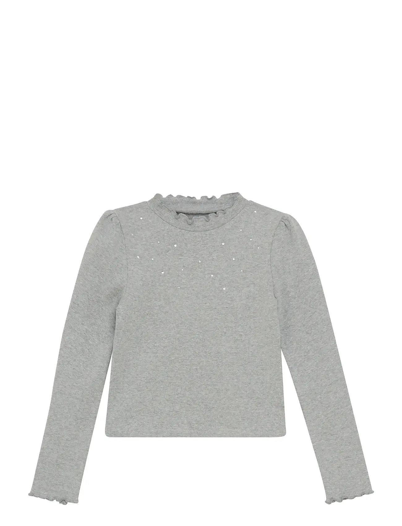 CREAMIE T-Shirt Ls Rib Grau - 104 - Kinder