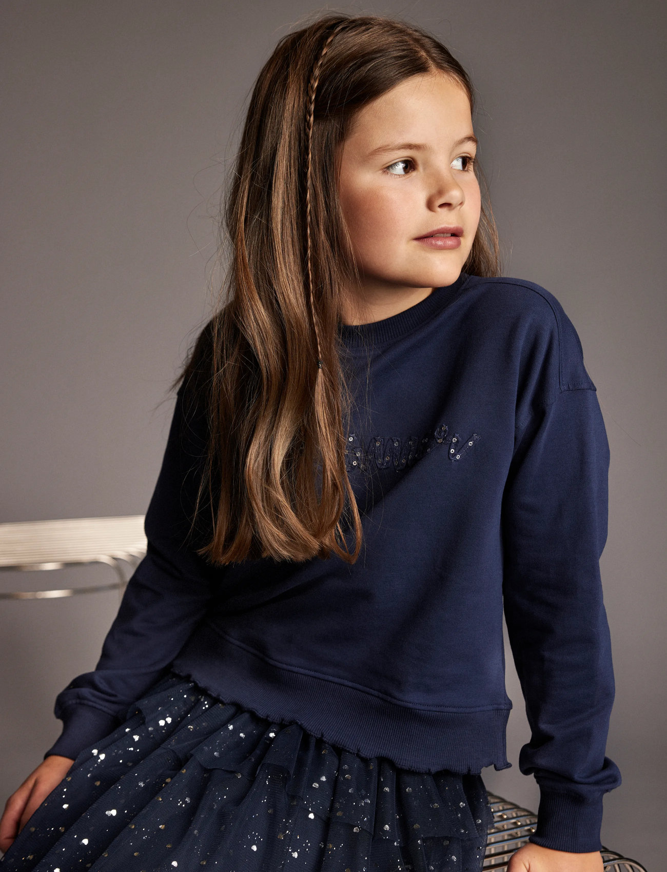 Creamie Sweatshirt, 110, Blue, Sweatshirts & Hættetrøjer > Sweatshirts, Børn