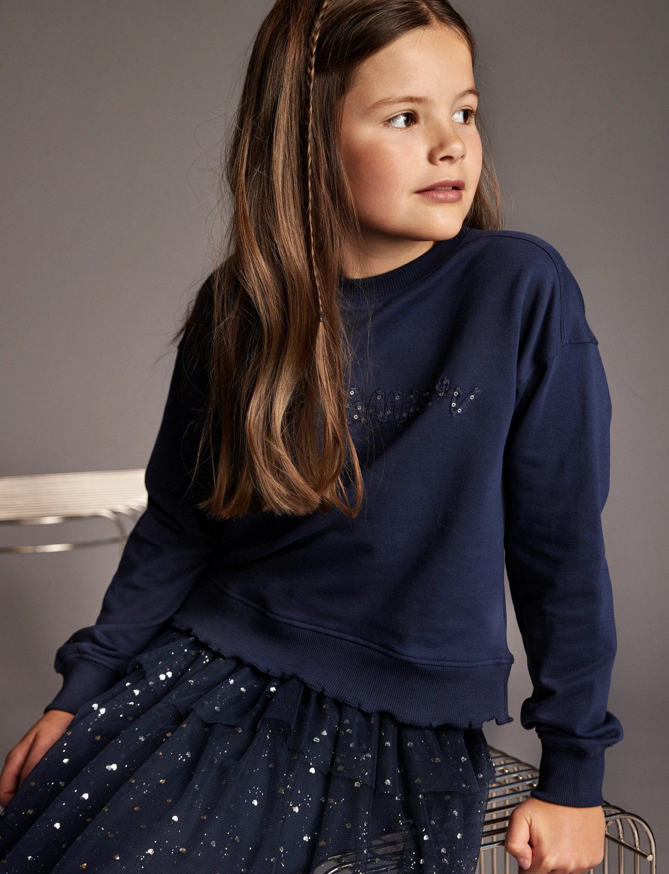 Creamie Skirt Mesh, 116, Blue, Nederdele > Korte Nederdele, Børn