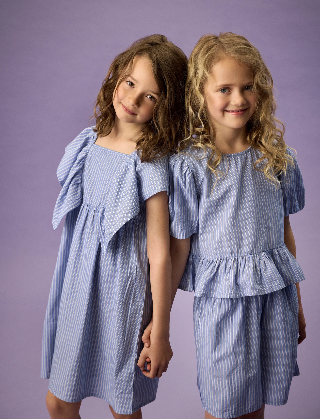 Creamie Top Woven Stripe, 116, Blue, Overdele > Bluser & Tunikaer, Børn