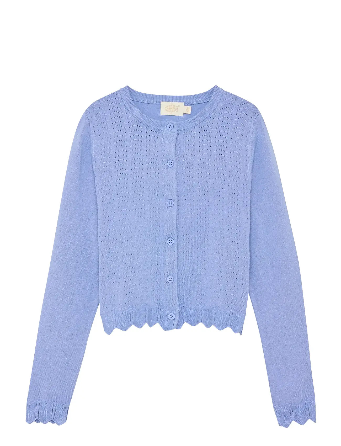 Creamie Cardigan Pointelle, 98, Blue, Strik > Cardigans, Børn