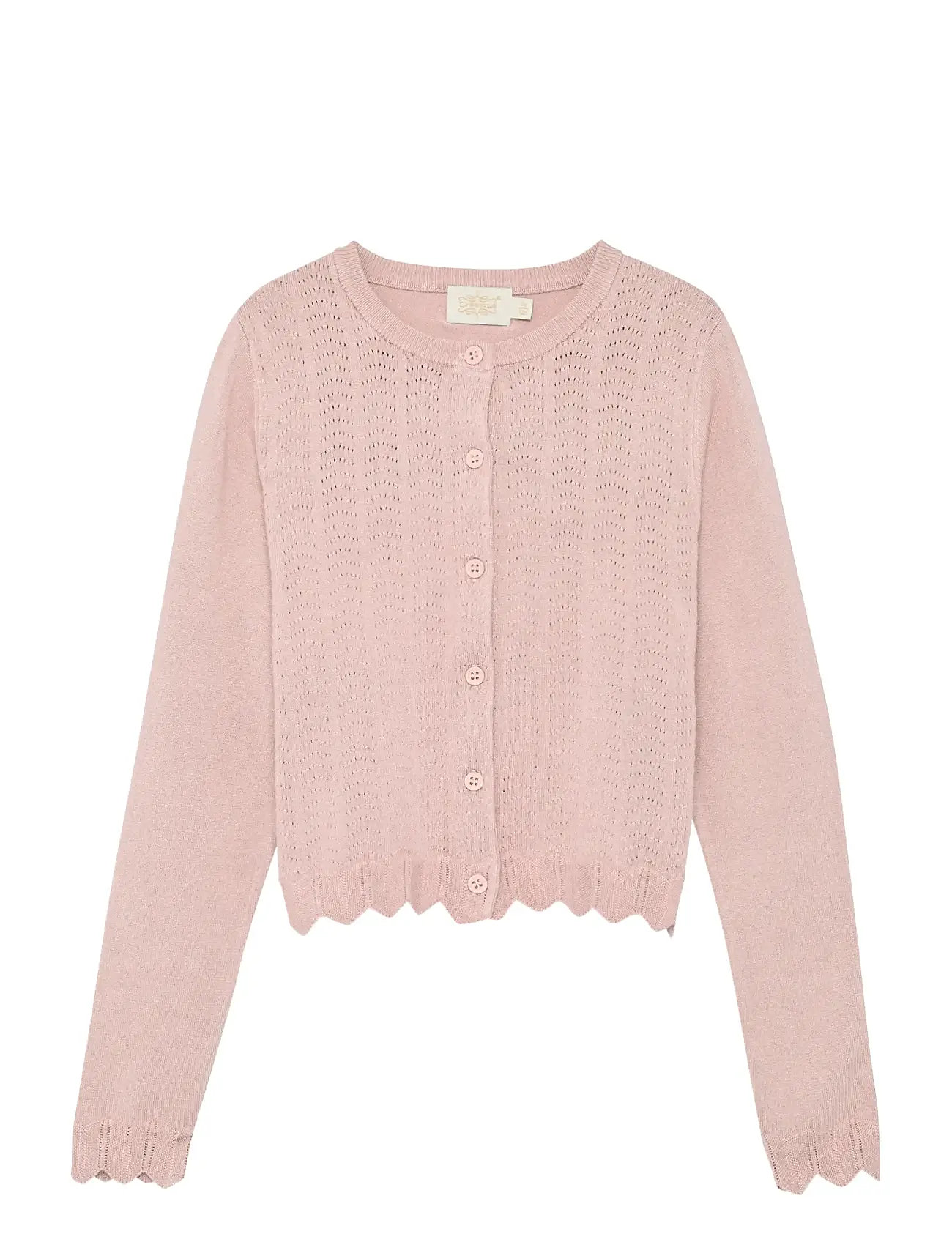 Creamie Cardigan Pointelle, 98, Pink, Strik > Cardigans, Børn
