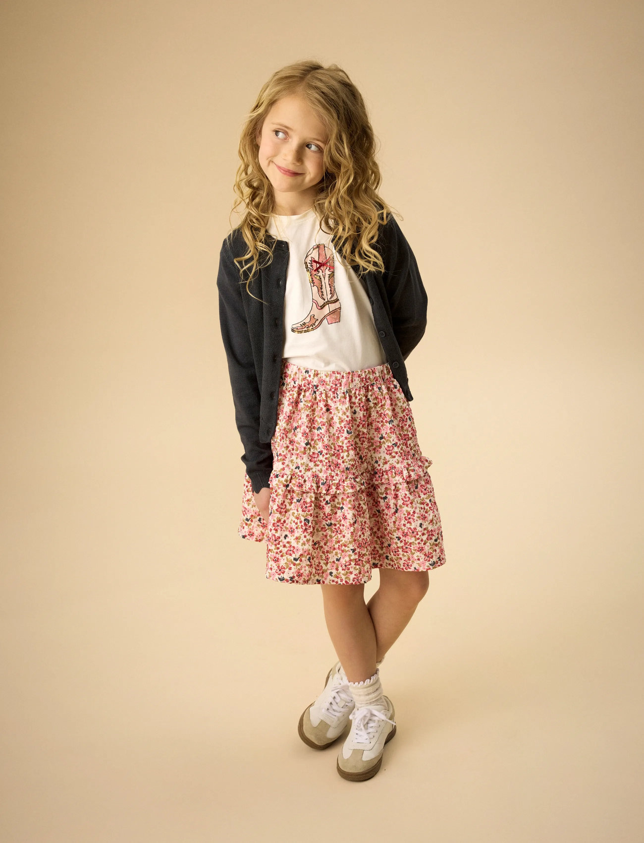 Creamie Skirt Structure, 152, Pink, Nederdele > Midi-Nederdele, Børn