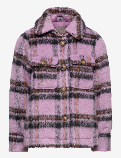 Jacket Wool Blend - faux fur - lavender mist