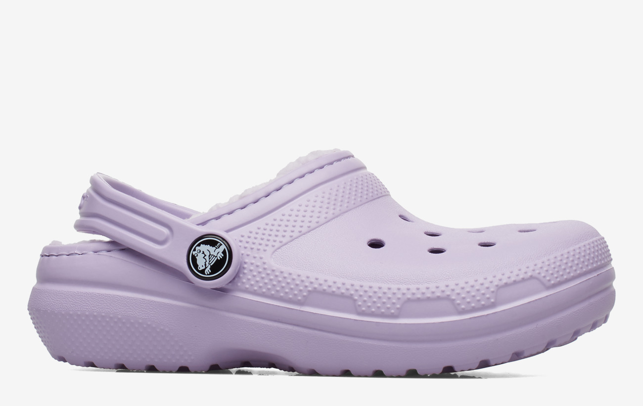 purple lined crocs