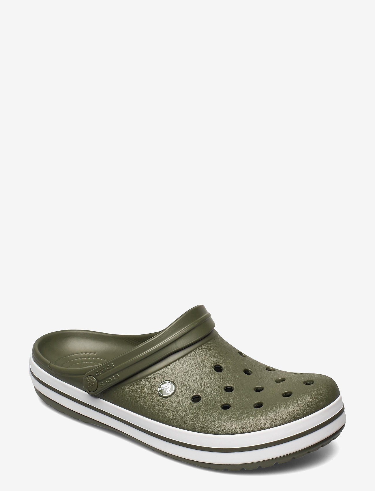 crocs army green white