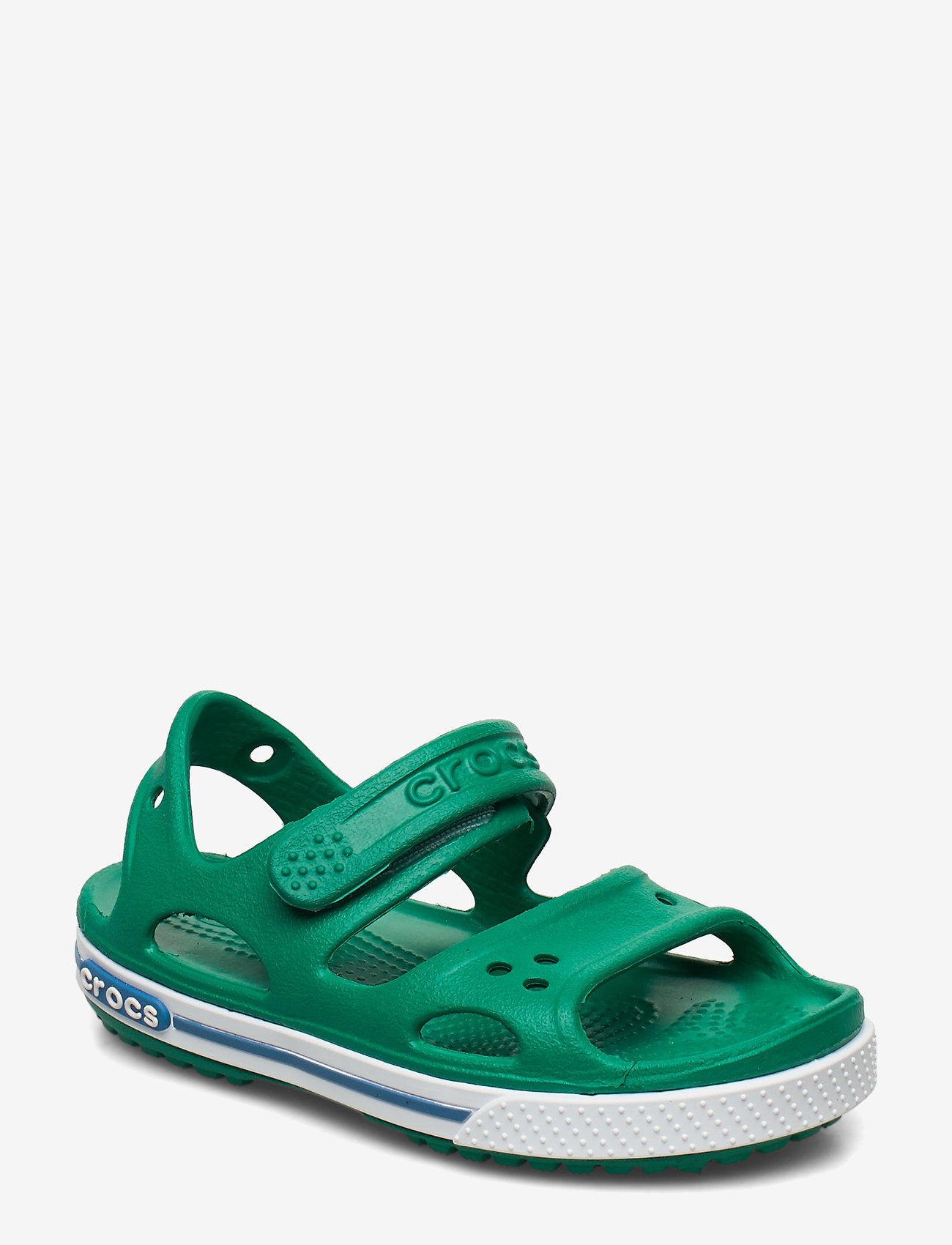 green and blue crocs