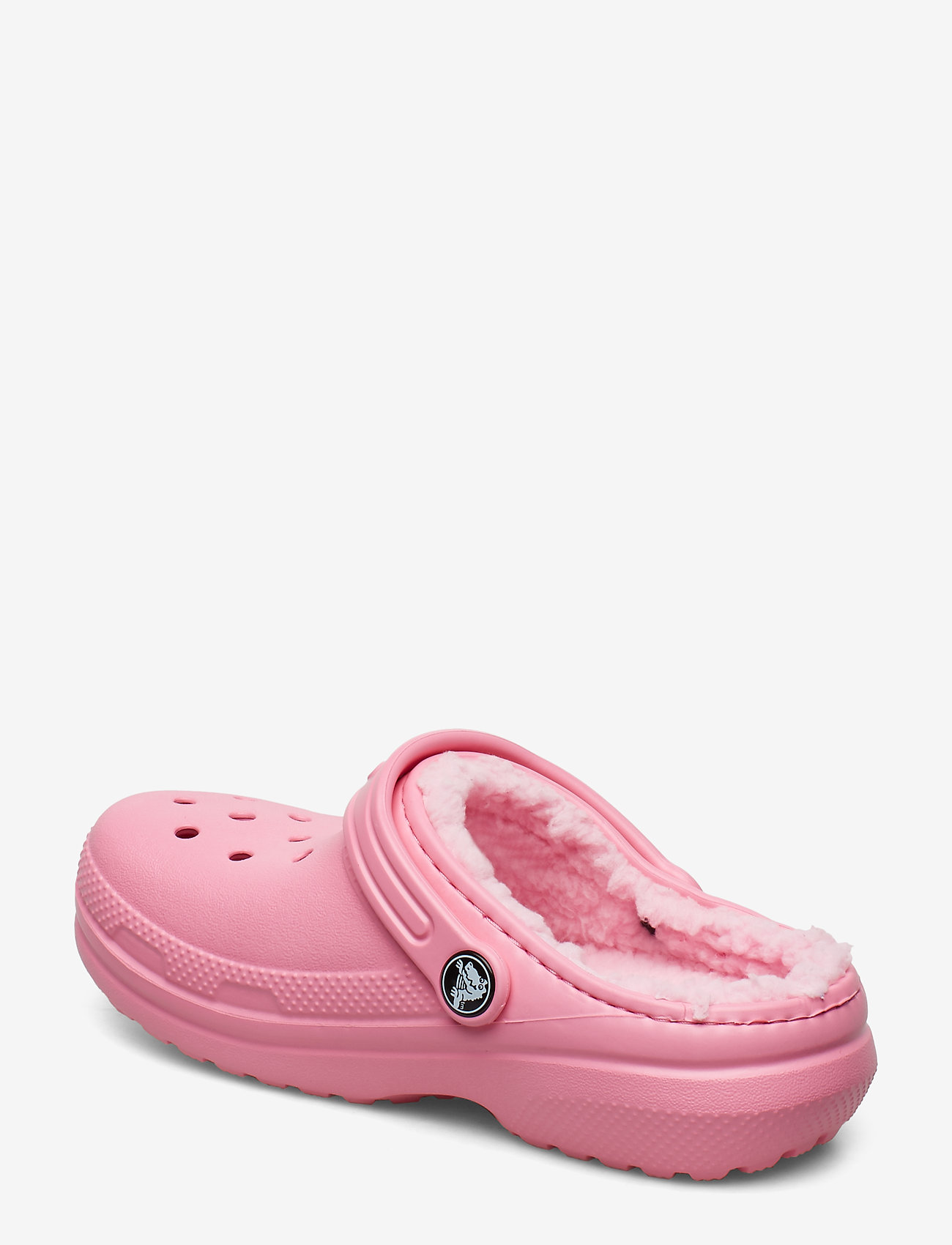 pink classic lined crocs