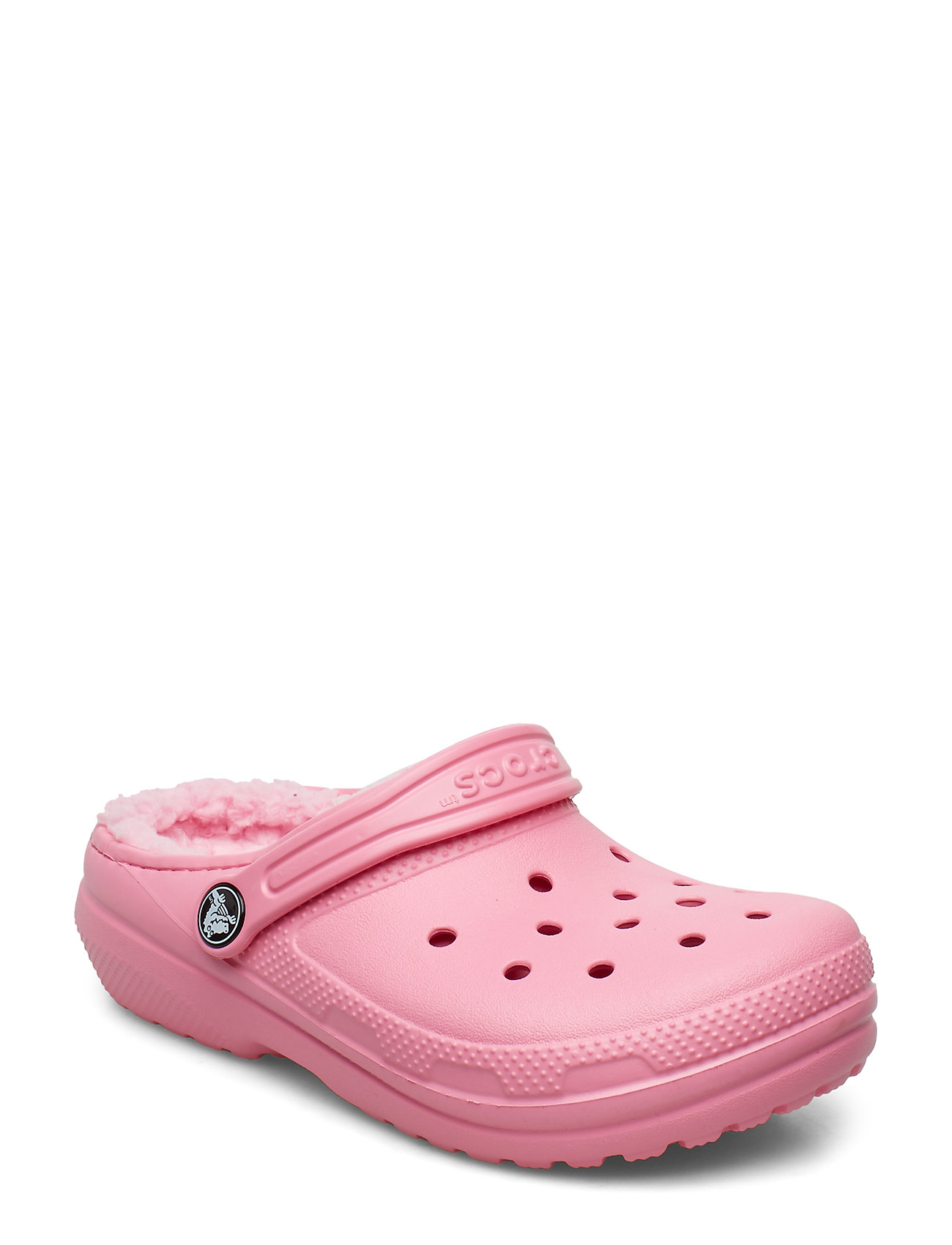 carnation fuzzy crocs