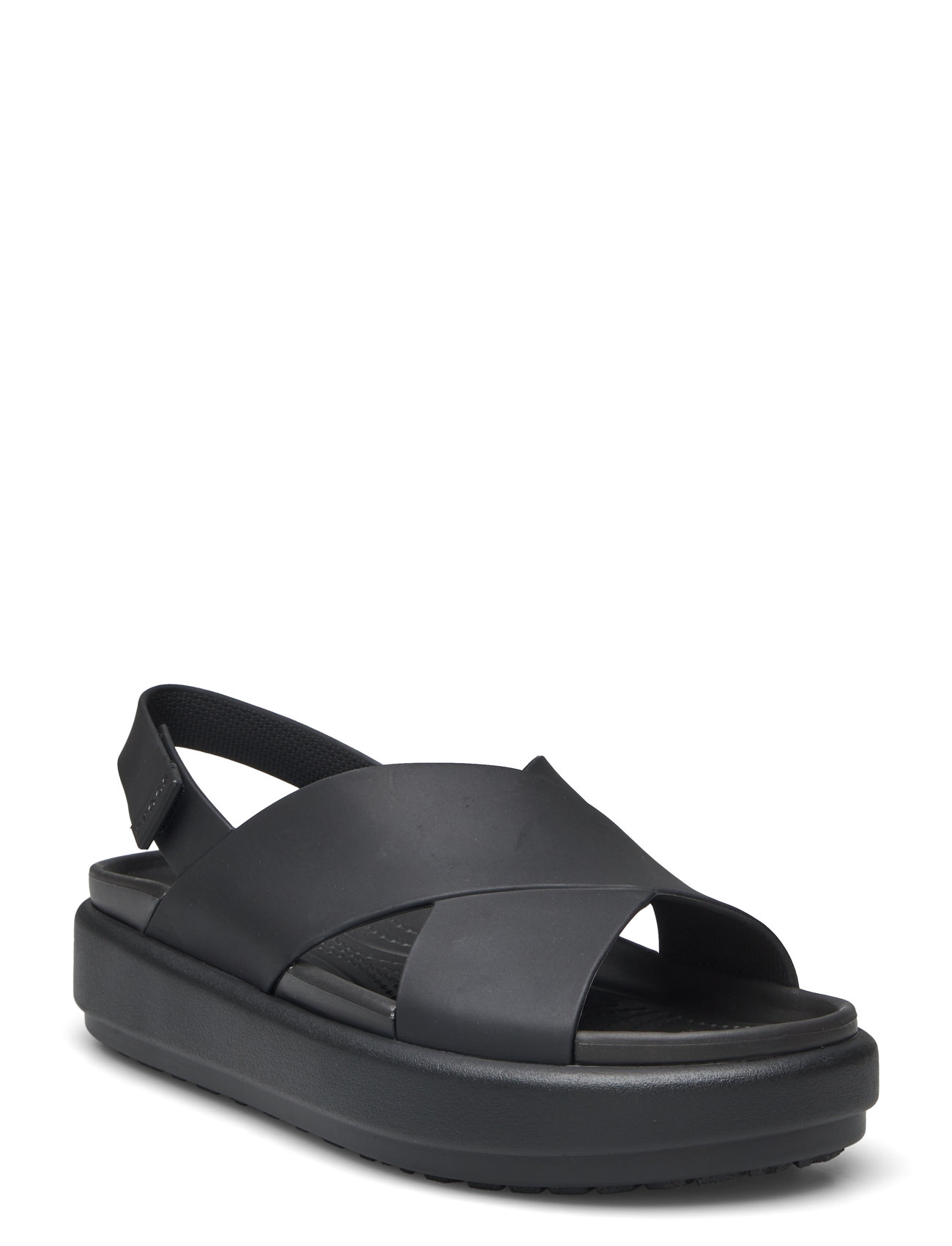 Brooklyn Luxe Cross Strap Shoes Summer Shoes Platform Sandals Black Crocs