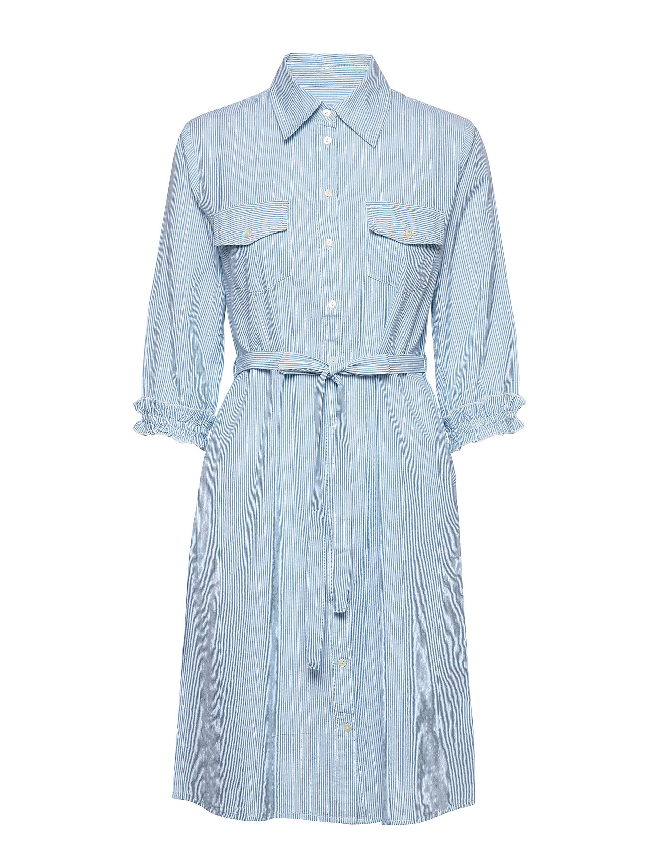 powder blue shirt dress