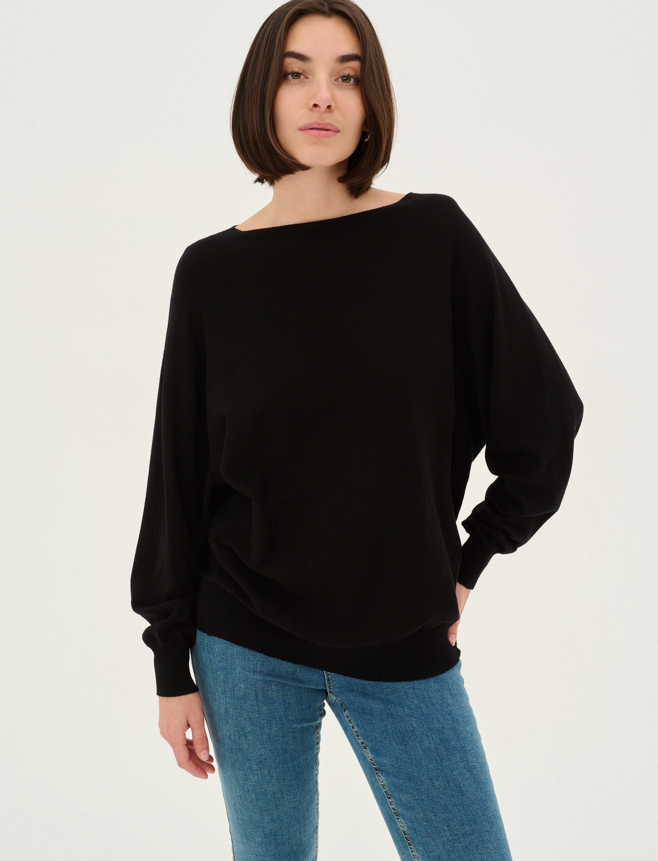 Culture Cuannemarie Batwing Jumper, XXL, Black, Strik > Trøjer, Dame
