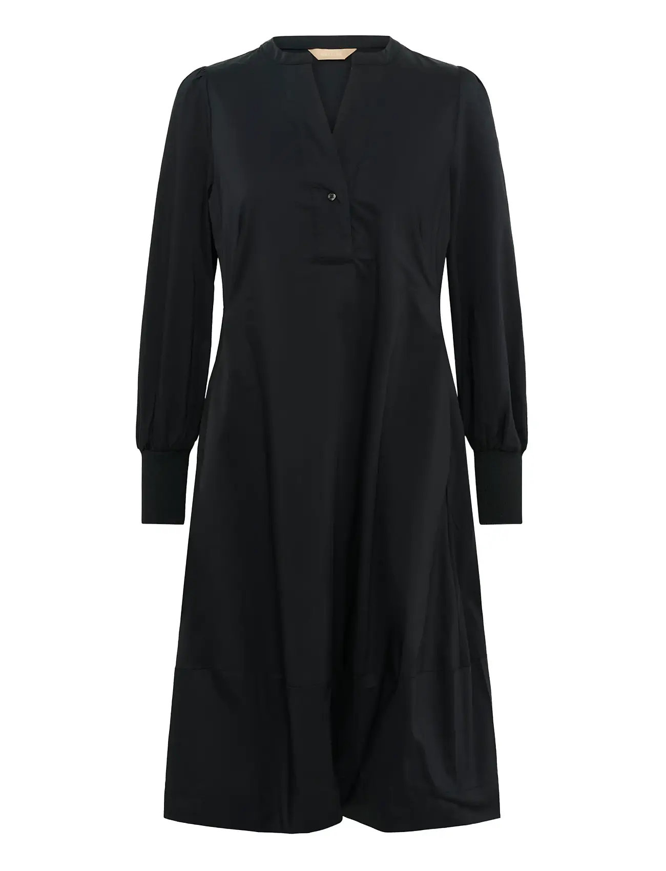 Cuantoinett Rib Dress Knelang Kjole Black Culture