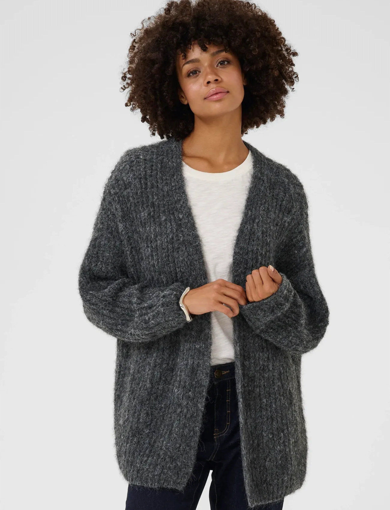 Culture Cubrava Cardigan, L/XL, Grey, Strik > Cardigans, Dame