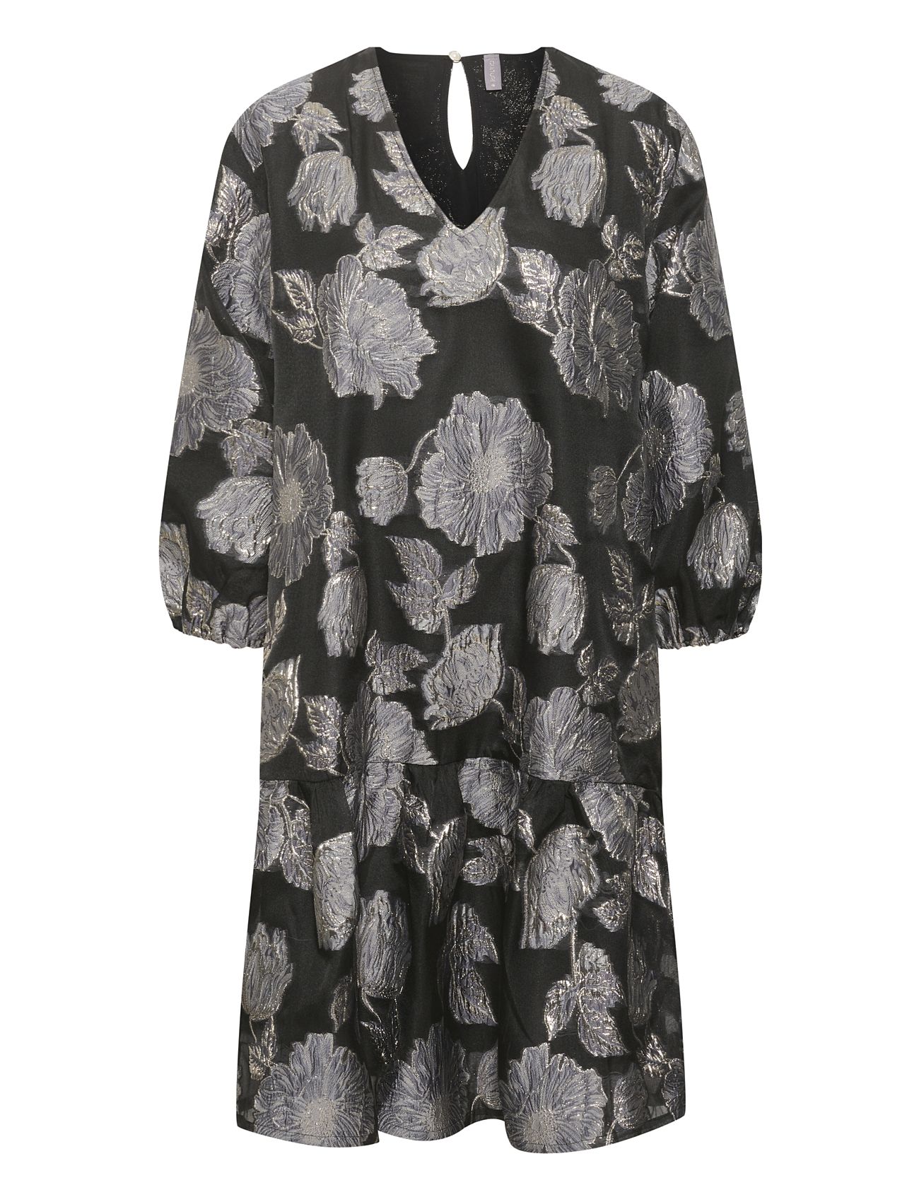 Cuaida V-Neck Dress Silver Culture