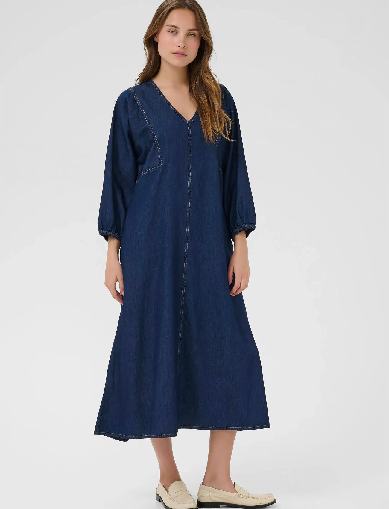 Culture Cuhilka Arpa Dress, M, Blue, Kjoler > Knælange Og Midi, Dame