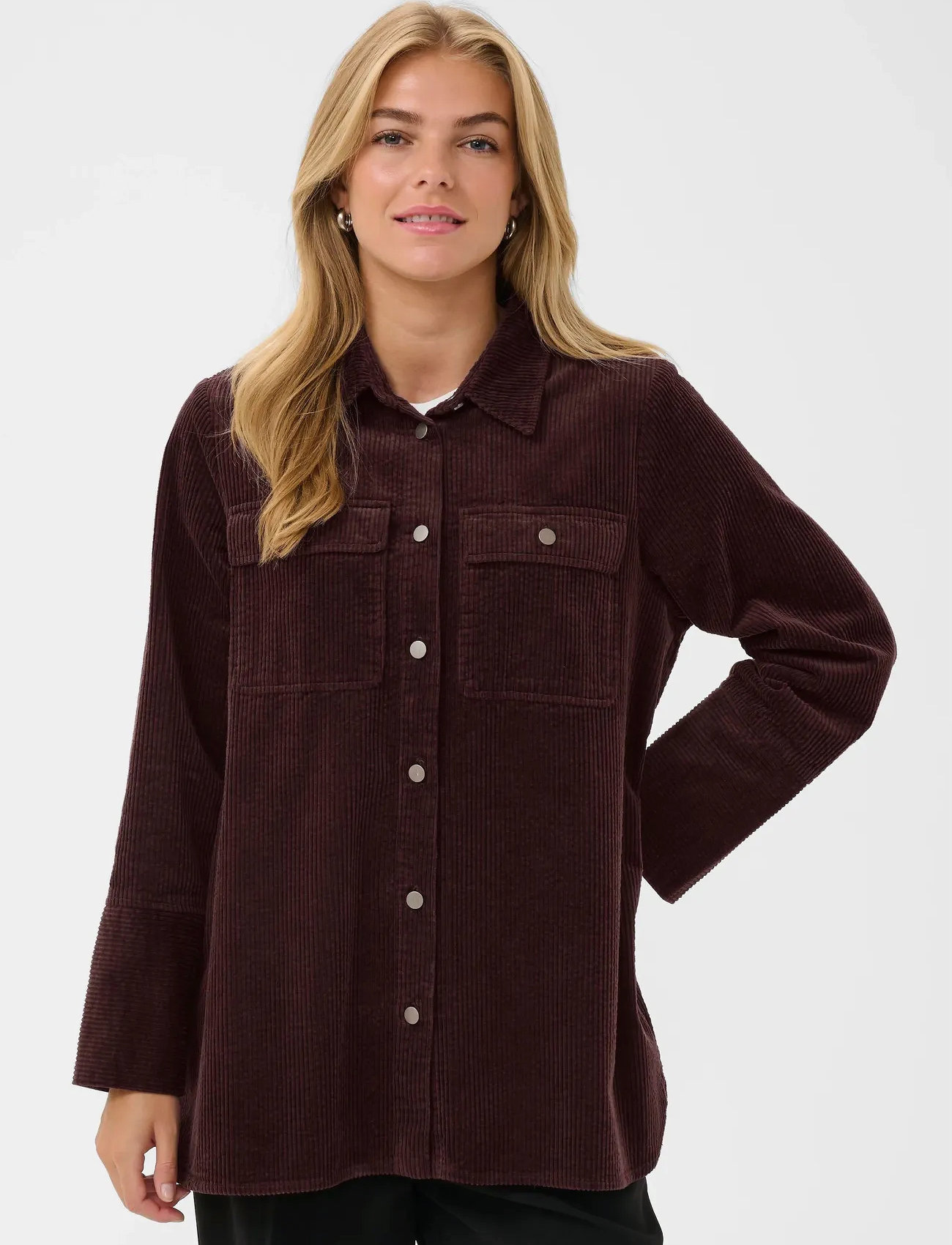 Culture Cubaela Klay Shirt Jacket, L, Brown, Overdele > Overtrøjer, Dame