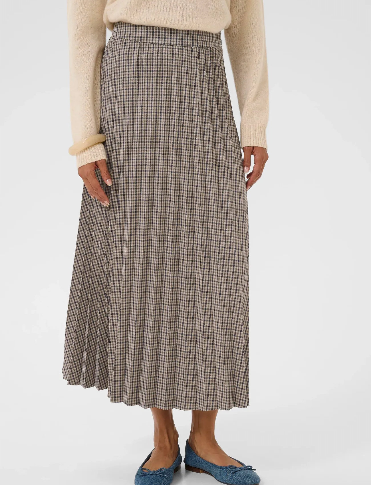 Culture Cuchecka Long Skirt, XXL, Brown, Nederdele > Knælange Og Midi Nederdele, Dame