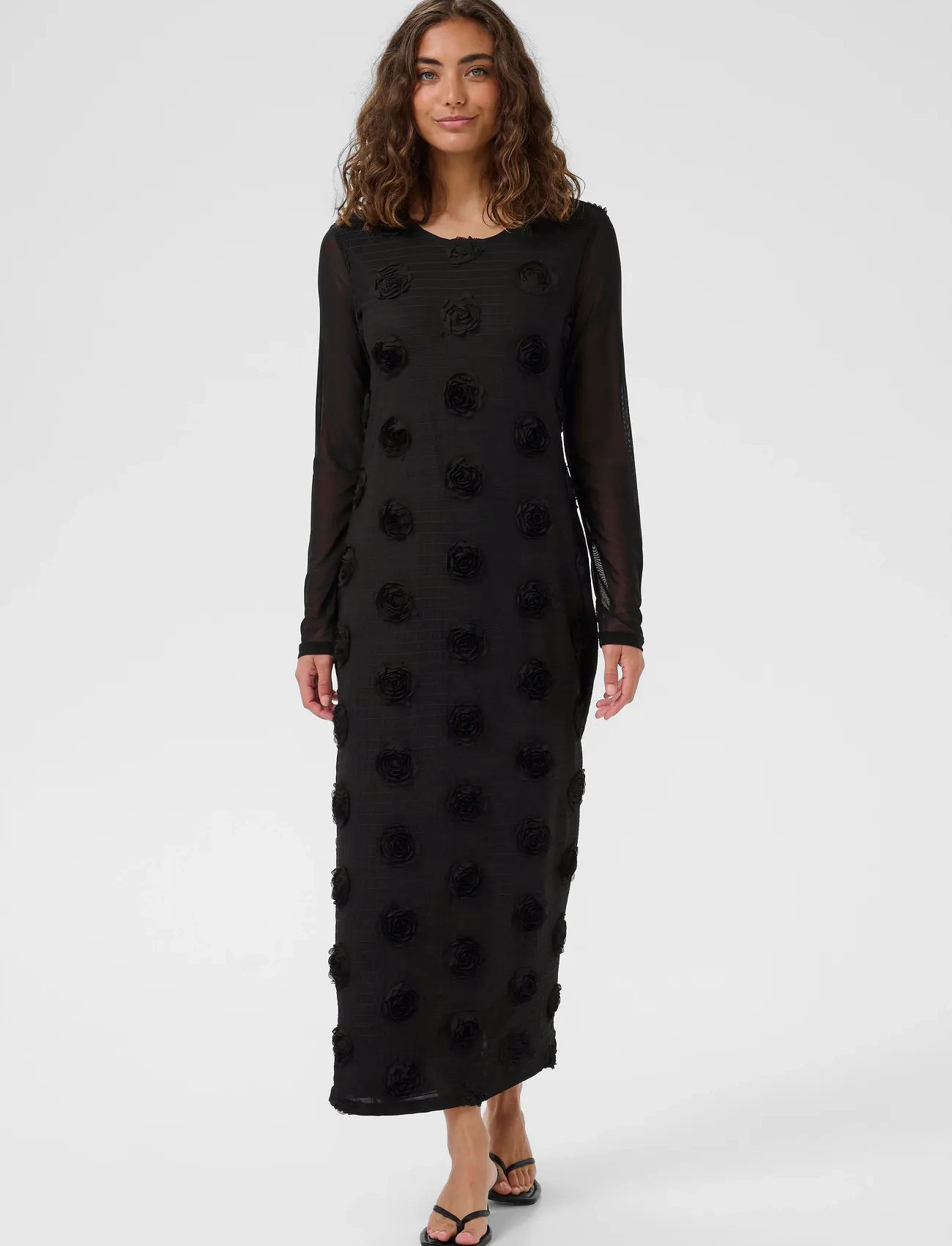 Culture Cumascha Mesh Dress, XS, Black, Kjoler > Maxikjole, Dame