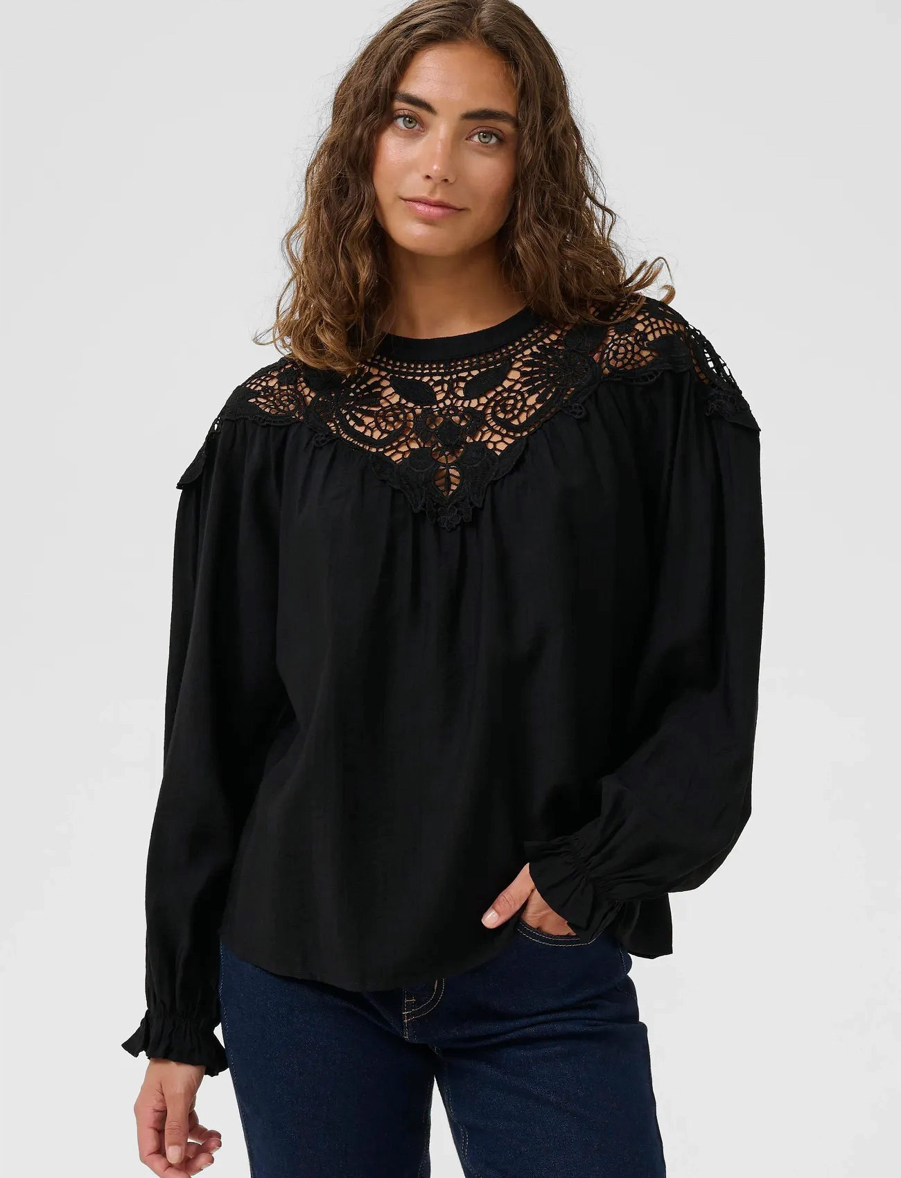 Culture Cuallegra Blouse, S, Black, Bluser > Langærmede, Dame