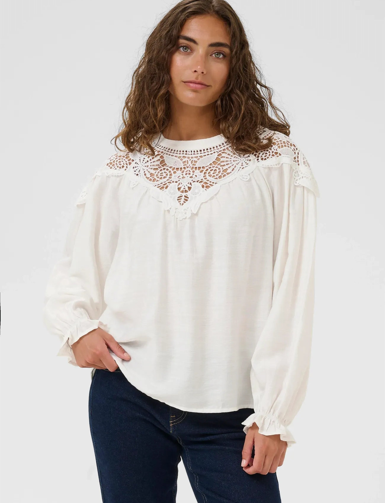 Culture Cuallegra Blouse, XL, White, Bluser > Langærmede, Dame