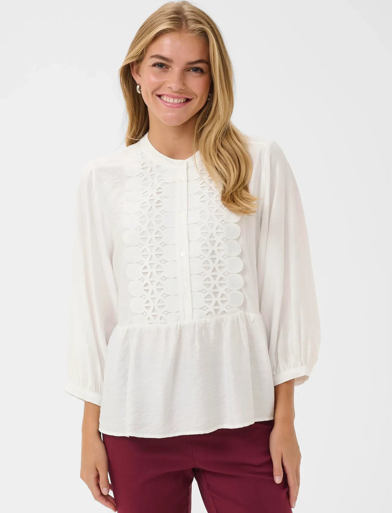 Culture Cuurta Blouse, XL, White, Bluser > Langærmede, Dame