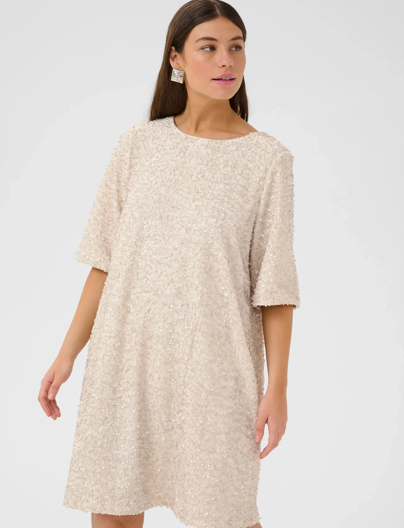 Culture Cunali Dress, M, White, Kjoler > Kort Kjole, Dame