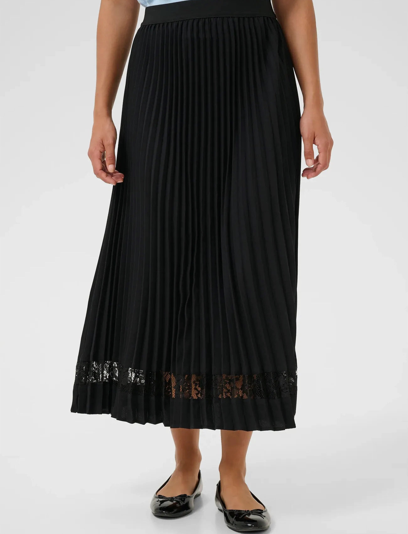 Culture Cusiggy Betty Lace Skirt, XS, Black, Nederdele > Knælange Og Midi Nederdele, Dame