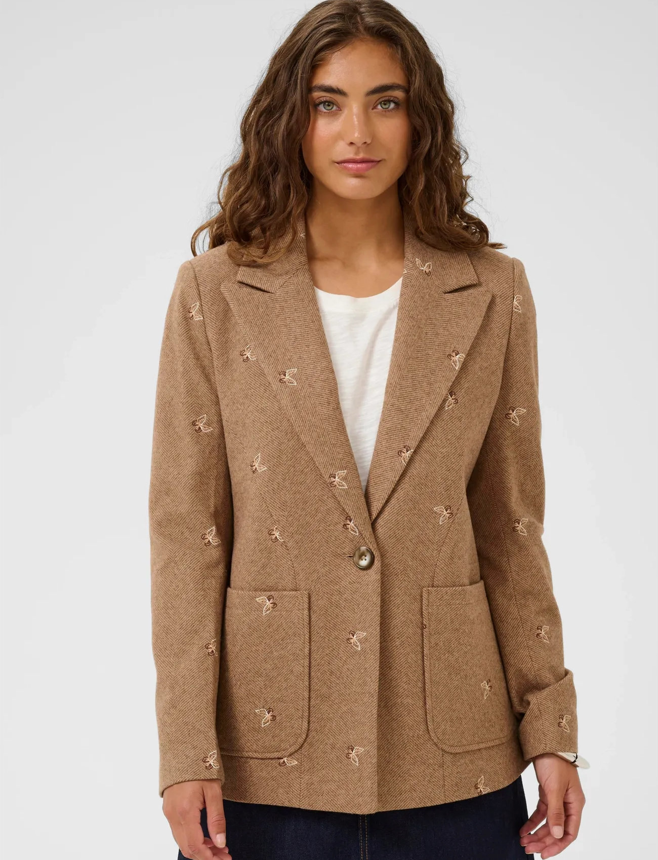 Culture Cuhering Blazer, 36, Brown, Blazere > Enkeltradede Blazere, Dame