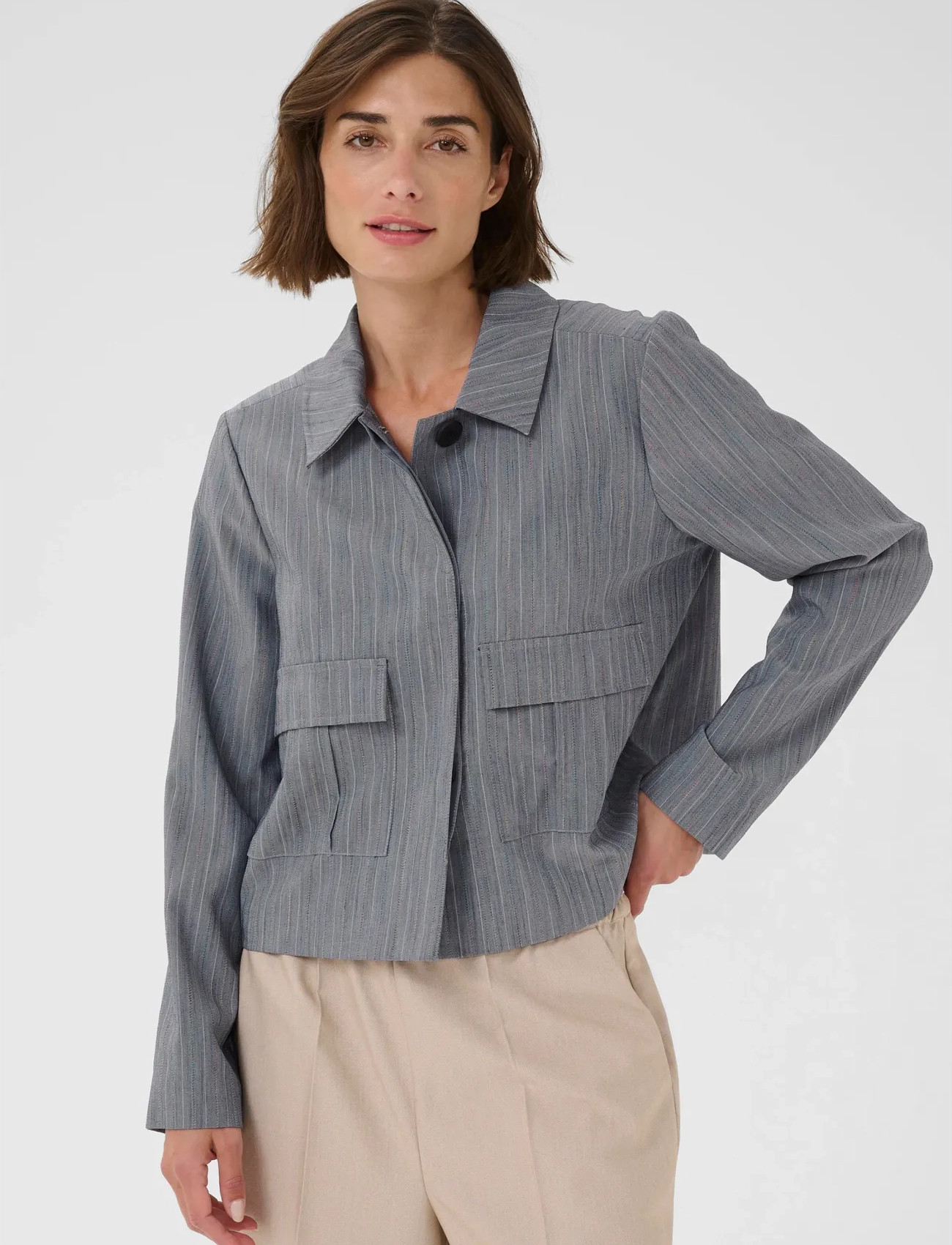 Culture Curainbow Jacket, 40, Grey, Jakker > Let Sommerjakke, Dame