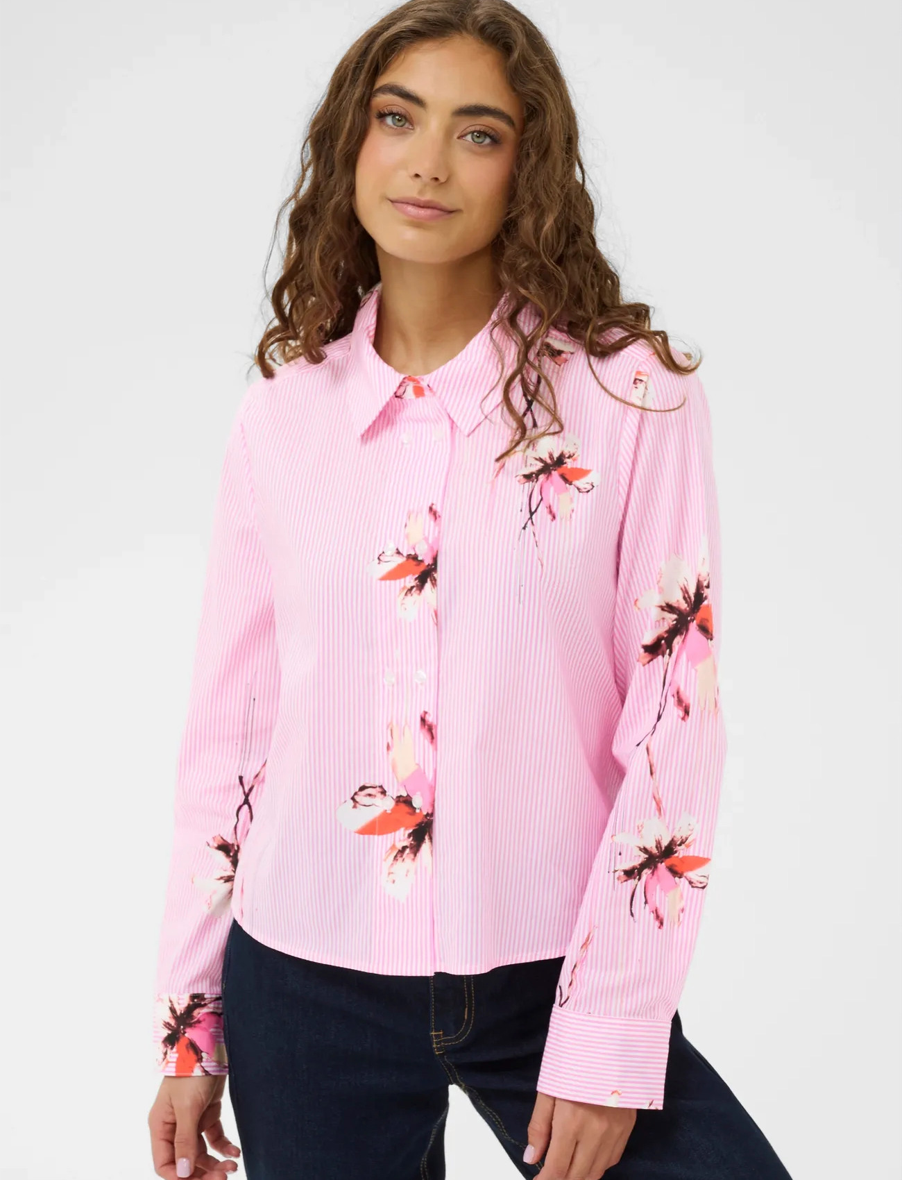Culture Cubrila Shirt, XXL, Pink, Skjorter > Langærmede, Dame