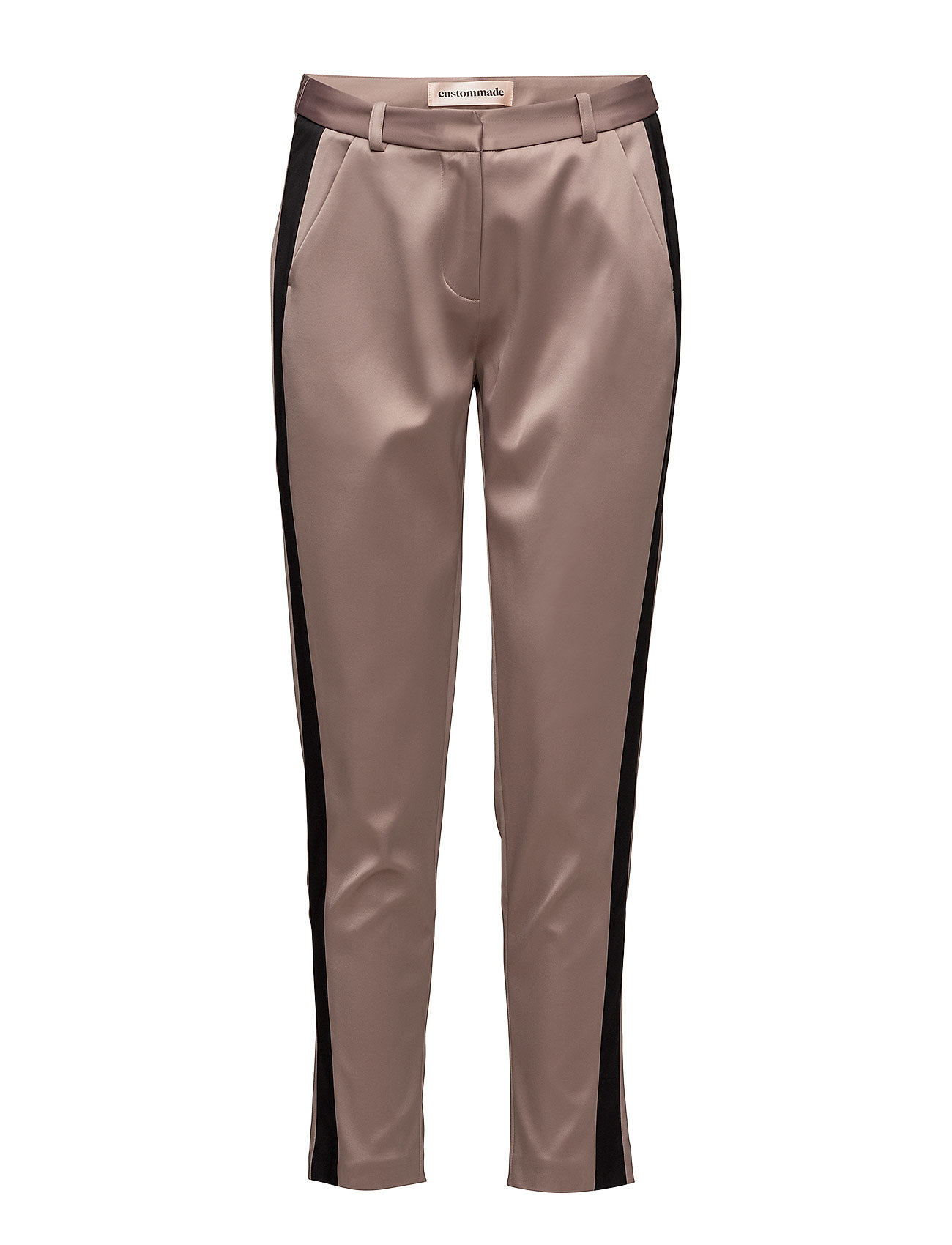 Muno Sateen Pantalon Met Rechte Pijpen Beige Custommade custommade kopen in de aanbieding