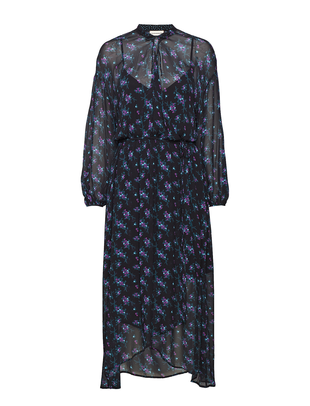 Cari Maxi Dress Galajurk Blauw Custommade custommade kopen in de aanbieding