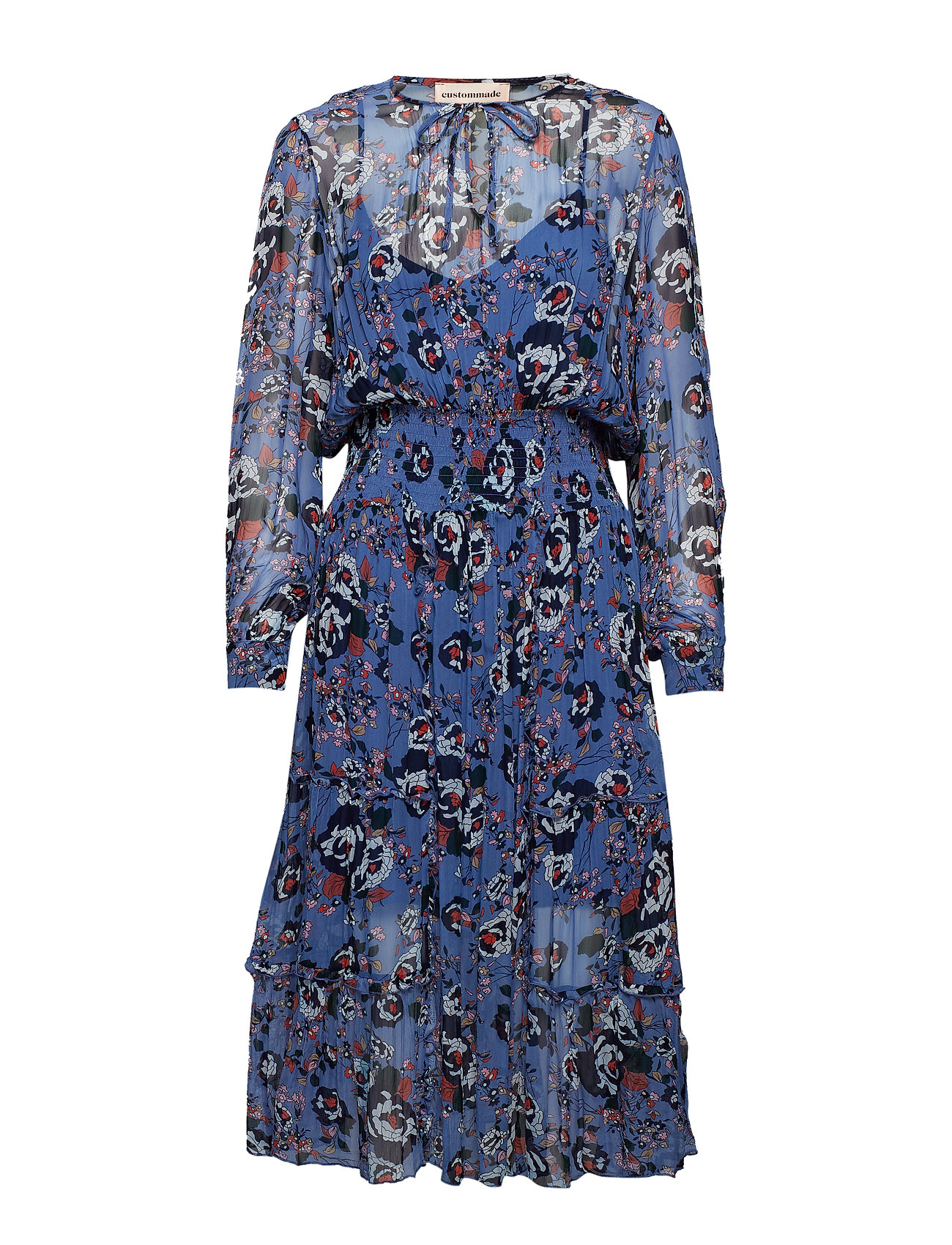 Lara Korte Jurk Blauw Custommade custommade kopen in de aanbieding