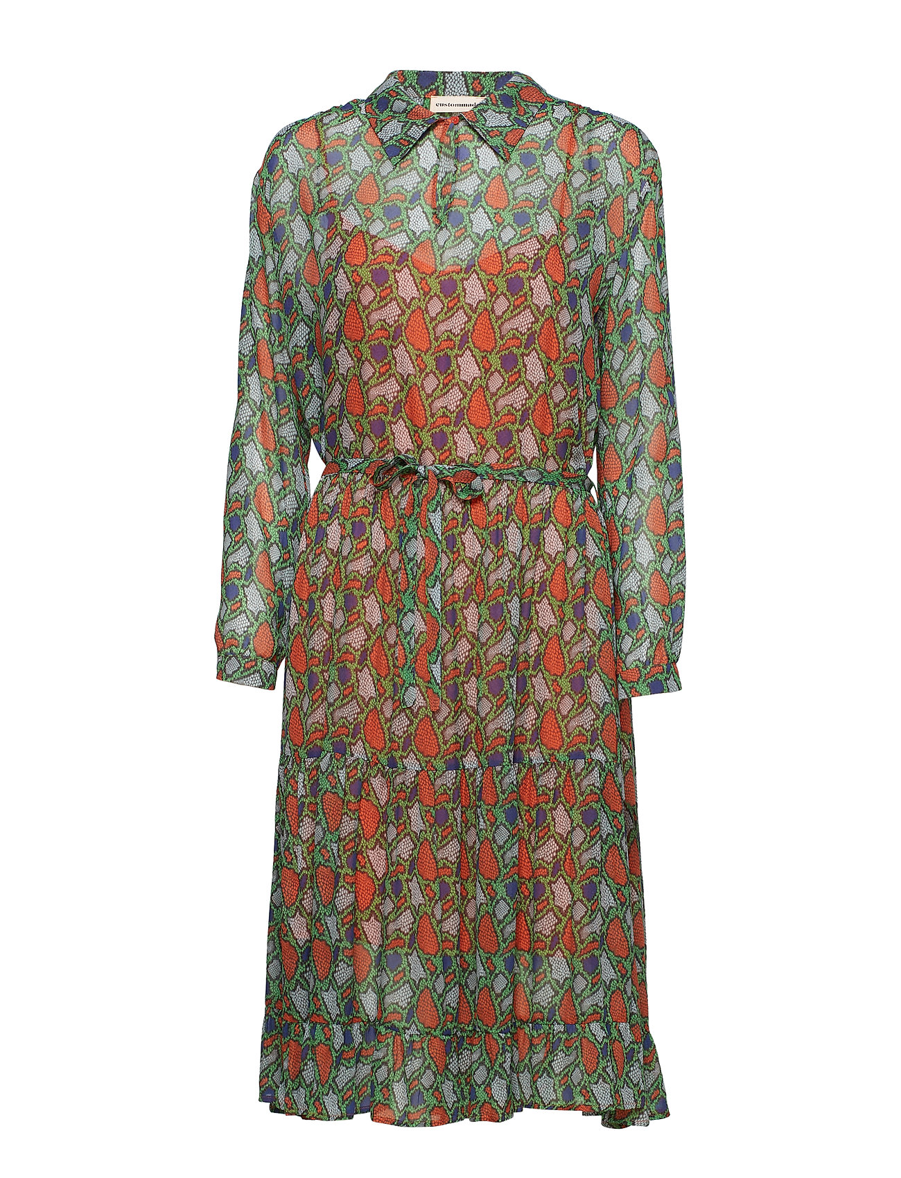 Ellinor Jurk Knielengte Oranje Custommade custommade kopen in de aanbieding