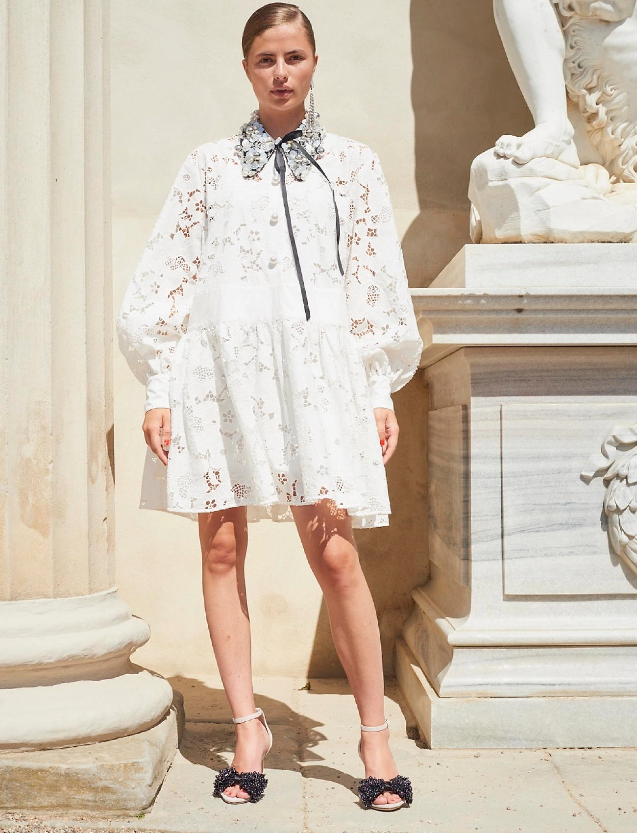 Custommade - Linora - sukienka koktajlowa - 001 bright white - 0