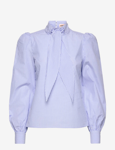Dahlia - long sleeved blouses - silver lake blue